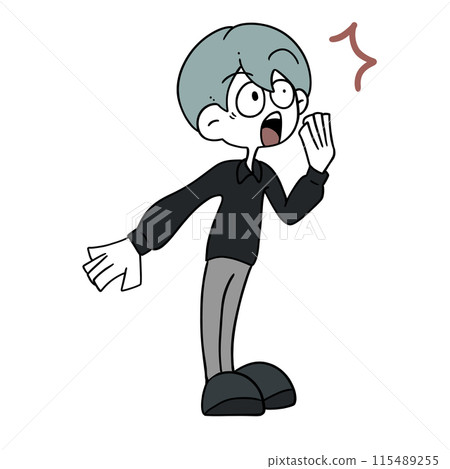 一個驚訝地看到某事的人(標記) 一個驚訝地看到某事的人(標記) 115489255