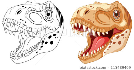 Dinosaur Head Illustration 115489409