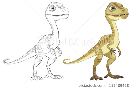 Cute Dinosaur Vector Illustration 115489428