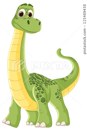 Friendly Green Dinosaur Illustration 115489438
