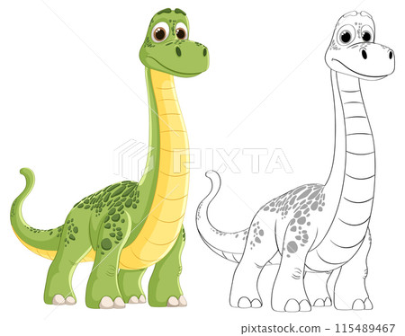 Cute Dinosaur Vector Illustration 115489467