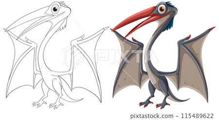 Cartoon Pterosaur Illustration 115489622