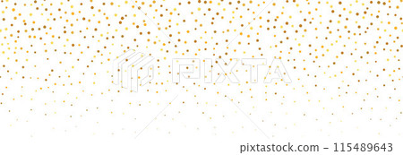 Gold falling confetti background. Repeated golden dotted glitter pattern. Yellow, orange and golden dots wallpaper. Celebration Christmas, New Year or birthday party decoration. Vector backdrop Gold falling confetti background. Repeated golden dotted glitter pattern. Yellow, orange and golden dots wallpaper. Celebration Christmas, New Year or birthday party decoration. Vector backdrop 115489643