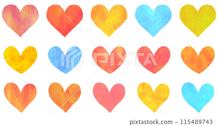 Colorful heart illustration set 115489743