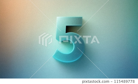 Neon Light 3D Numbers No.5 Noise Numerology Numerology 115489778