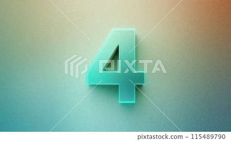 Neon Light 3D Numbers No.4 Noise Numerology Numerology 115489790