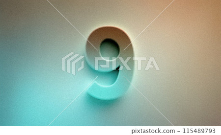 Neon Light 3D Number No.9 Noise Numerology Numerology 115489793