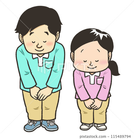 Care staff bowing 115489794