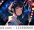 Illustration of a girl in a yukata 115490600