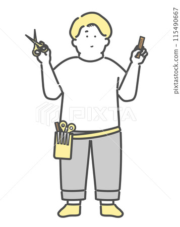 Male hairdresser's illustration Male hairdresser's illustration 115490667