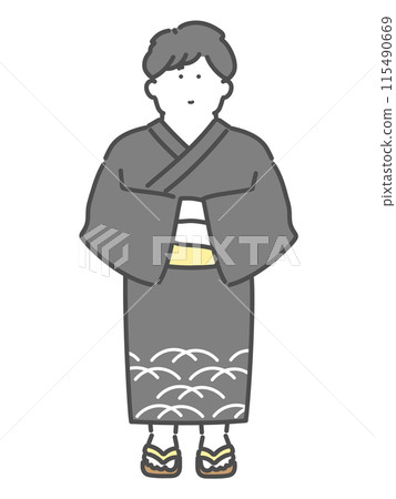 一個穿著浴衣的男人的插圖 115490669