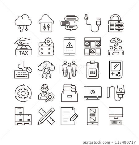 device artificial intelligence technology icon set 115490717