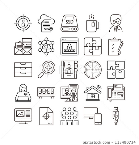 device artificial intelligence technology icon set device artificial intelligence technology icon set 115490734