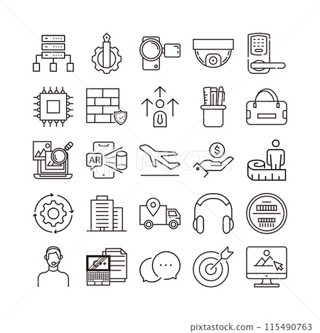 device artificial intelligence technology icon set device artificial intelligence technology icon set 115490763