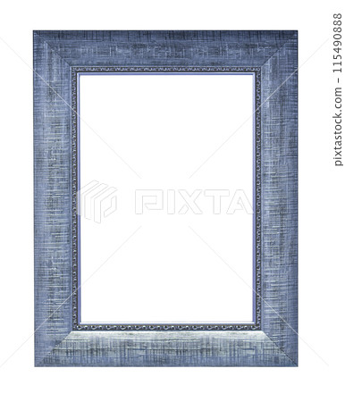 Blue vintage picture frame isolated 115490888