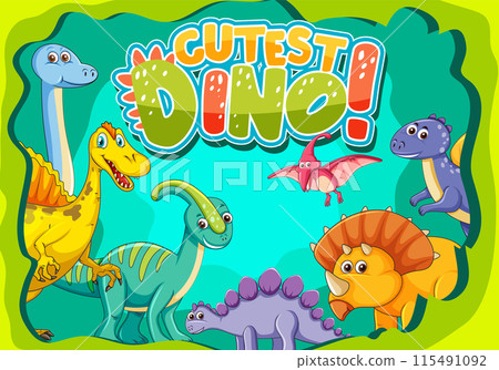 Colorful Dinosaur Adventure Poster 115491092