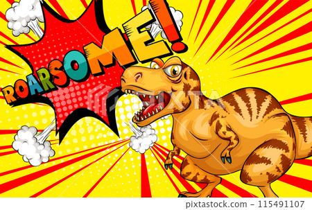 Roarsome Dinosaur Comic Illustration Roarsome Dinosaur Comic Illustration 115491107