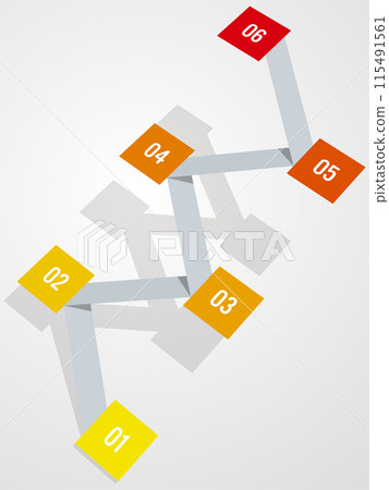 6 step diagram infographic vector illustration 115491561