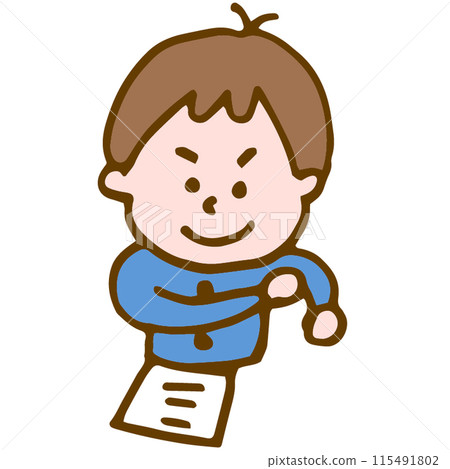 A middle school boy enthusiastically saying, "I'll study hard!" A middle school boy enthusiastically saying, "I'll study hard!" 115491802