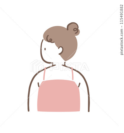 胖女人的背影插畫素材 115491882