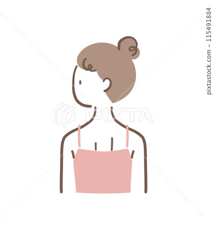 瘦女人背影插畫素材 瘦女人背影插畫素材 115491884