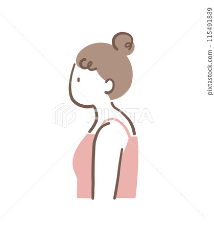 Illustration material of a woman with a stoop 115491889