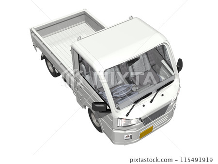 白色輕型卡車（3DCG圖像） 115491919