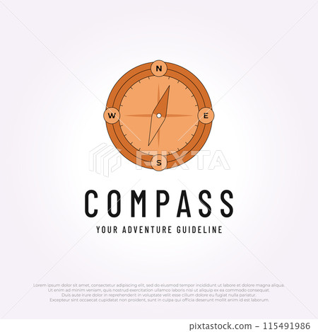 simple compass logo icon vector design. navigation illustration template for outdoor activities 115491986