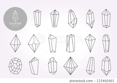 crystal diamond icon logo vector bundle set template. pack of stone illustration design crystal diamond icon logo vector bundle set template. pack of stone illustration design 115492001