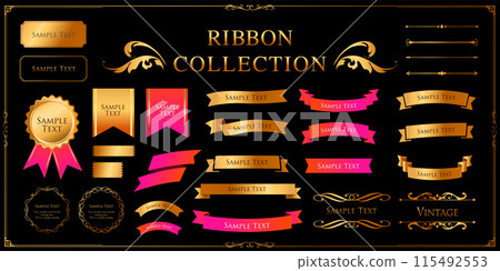 Elegant ribbon frames set 115492553