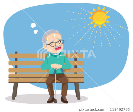 elderly thirsty from heat of the summer sun elderly thirsty from heat of the summer sun 115492795