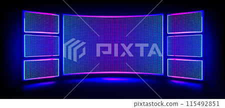 Digital stage screen with led panels. 115492851