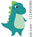 Cute green dinosaur character 115493080