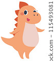 Cute orange dinosaur character 115493081