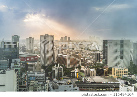 雨後川崎站前的城市景觀,照耀著武趙小杉方向的燈光【神奈川縣川崎市】 雨後川崎站前的城市景觀,照耀著武趙小杉方向的燈光【神奈川縣川崎市】 115494104