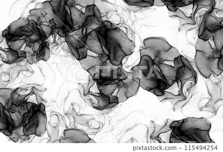 Monochrome watercolor art. Abstract beauty woven with serenity and elegance. Abstract background artwork. 115494254