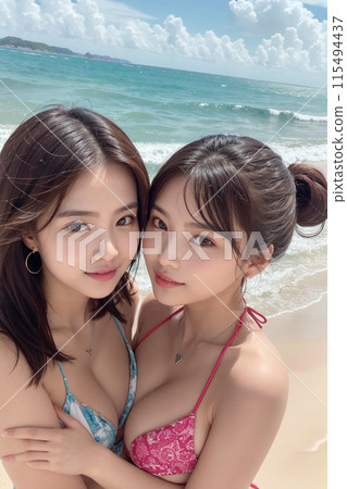 一個來海邊玩的女孩 115494437