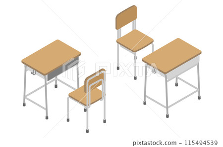 等距插畫:學校課桌和椅子 等距插畫:學校課桌和椅子 115494539
