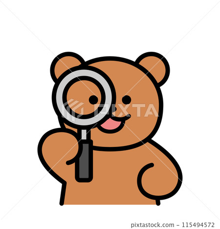 放大鏡熊簡單 115494572