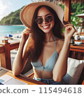 Young woman traveling abroad in a tropical country 115494618