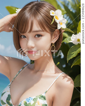 海灘的游泳衣少婦 115494628