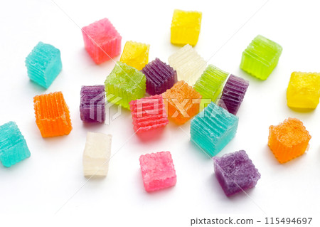 Colorful crispy jelly. Thai sweet dessert 115494697