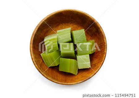 Steamed pandan layer cake. Thai Desserts. Steamed pandan layer cake. Thai Desserts. 115494751