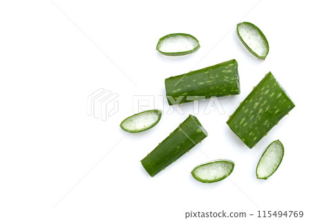 Aloe vera is a popular medicinal plant for health and beauty, on a white background. Aloe vera is a popular medicinal plant for health and beauty, on a white background. 115494769