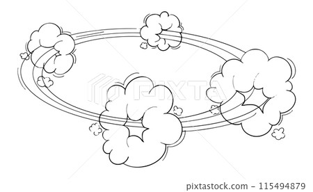 Comic speed motion effect, clouds way, trail set fast wind swirl, puff poof elements isolated on white background. Blow explosion Comic speed motion effect, clouds way, trail set fast wind swirl, puff poof elements isolated on white background. Blow explosion 115494879