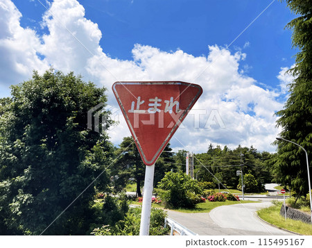 road signs and construction mirror sign, reflector road signs and construction mirror sign, reflector 115495167
