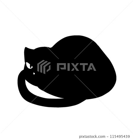 A turning black cat 115495439