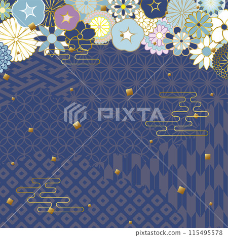 Summer Japanese-style floral background material (1:1 size) 115495578