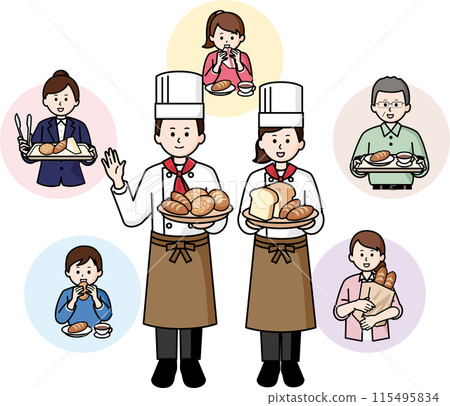 Baker and customer Baker and customer 115495834