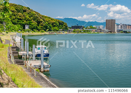 Summer scenery of the Seta River, Otsu City, Shiga Prefecture Summer scenery of the Seta River, Otsu City, Shiga Prefecture 115496066
